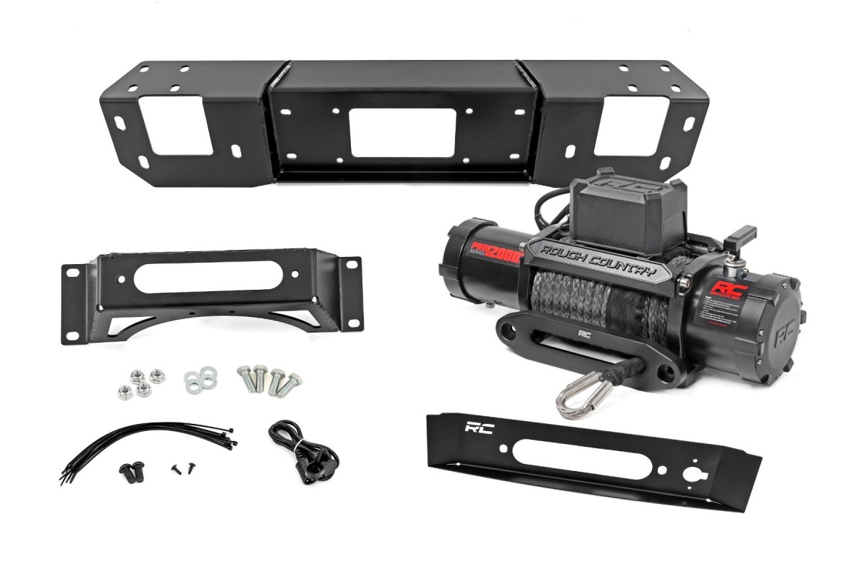 Ford F-150 Hidden Winch Mount - Rough Country - PRO12000S - '21-'25